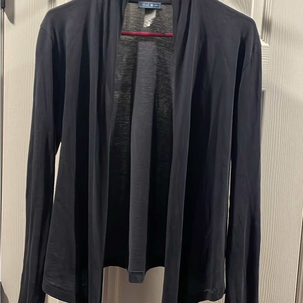 Dots Dark Gray Open-Front Cardigan